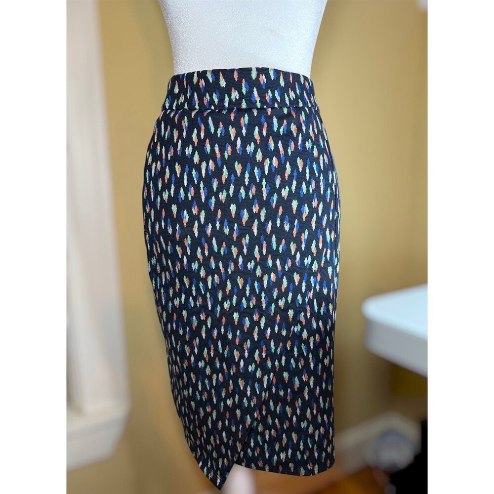 Anthropologie Maeve Black Pattern Pencil Skirt Size 2 NWT